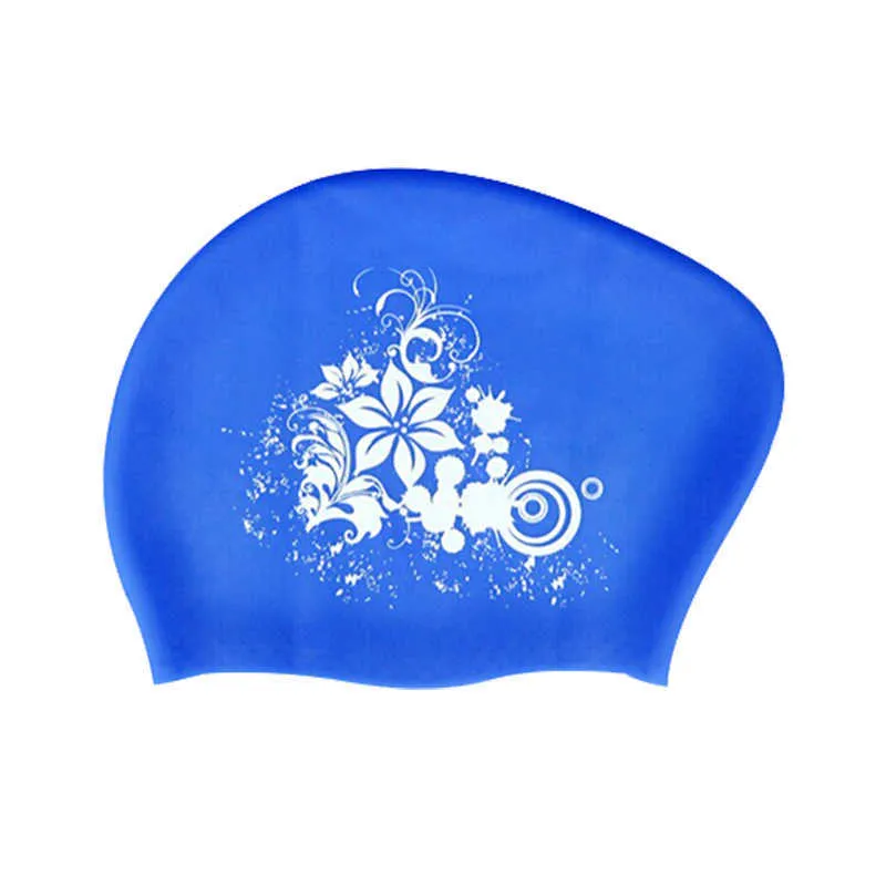 Touca de natação feminina de silicone à prova d'água para cabelos longos de alta elasticidade para natação e toucas de piscina de mergulho sem tamanho P230531