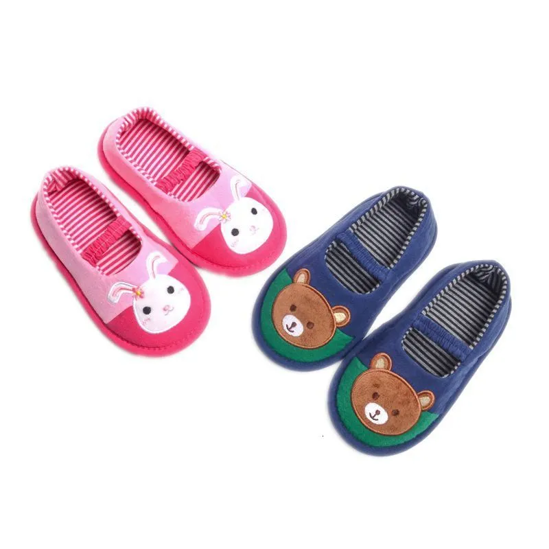 Pantoufle automne enfants dessin animé animaux lapin ours intérieur sol pantoufles enfants maison coton chaussures garçons filles antidérapant 230530