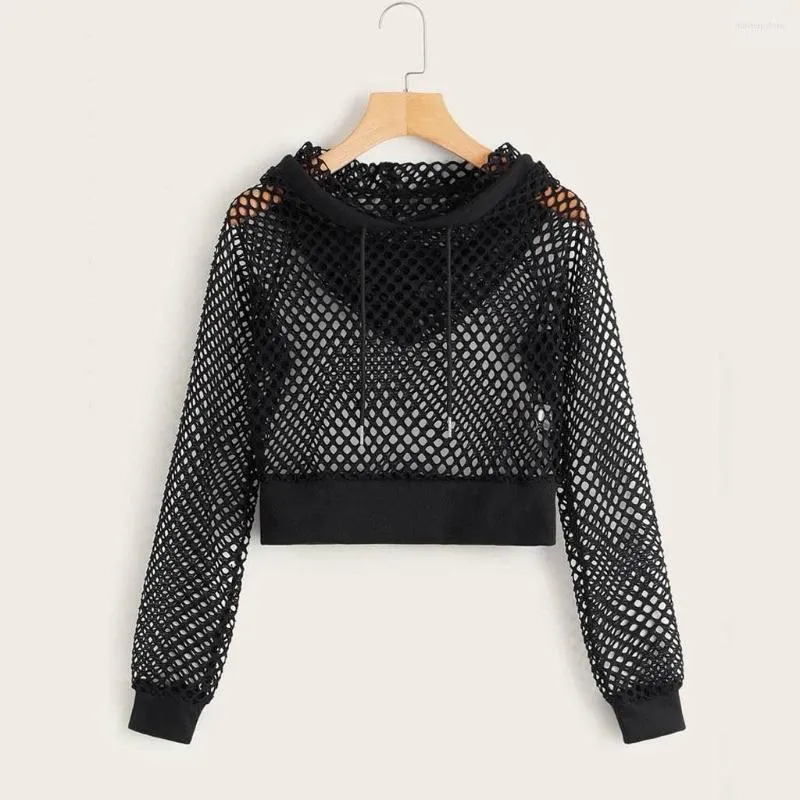 Mesh online cropped hoodie
