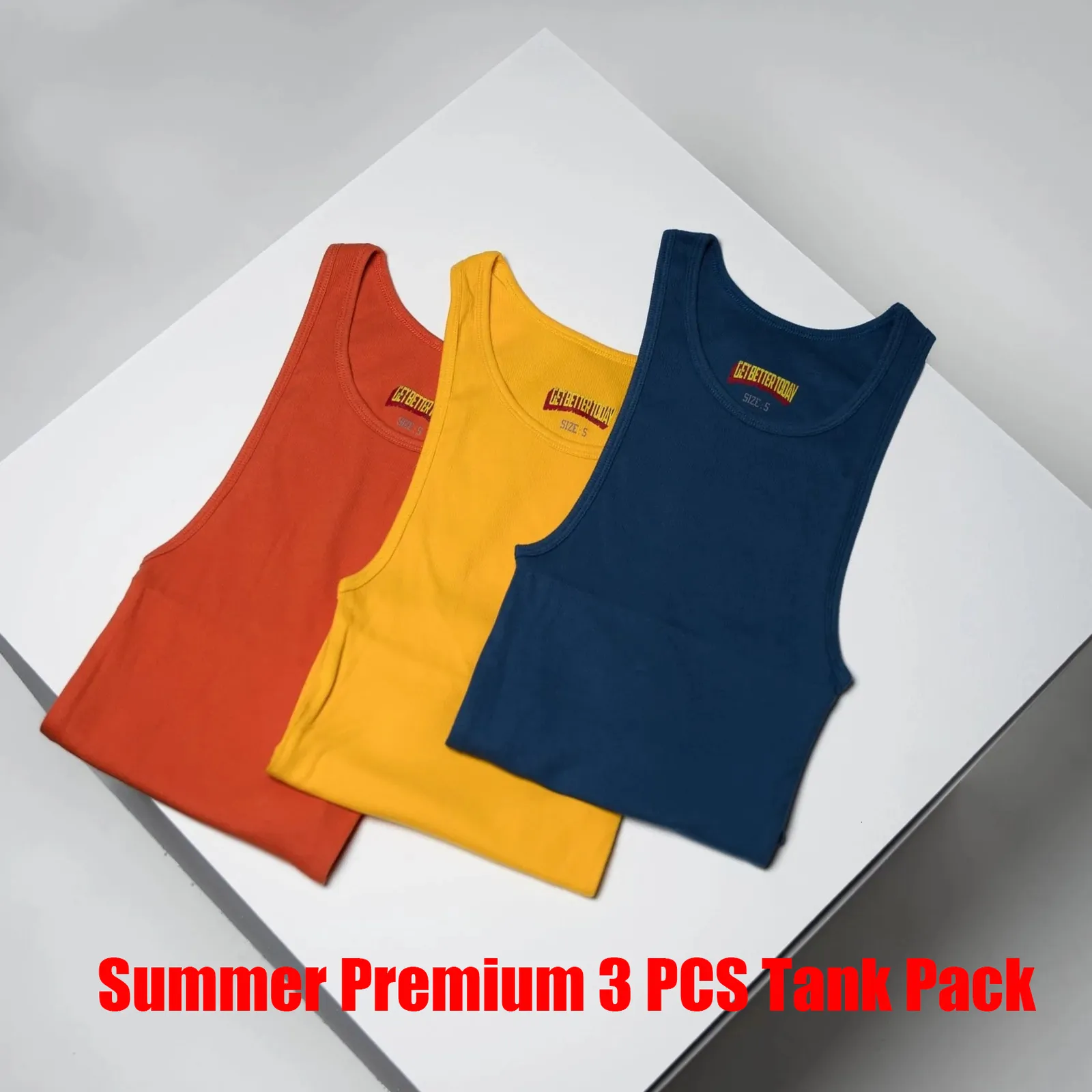 Mens Tank Tops The GBT Brand 100% Cotton Knitted Sleeveless Casual