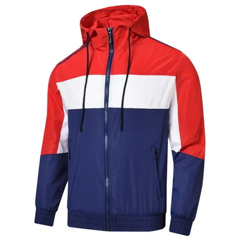 Men's Jackets Hoodie Sweatshirt Running Jacket Street Fashion Multi Color Coat Football Training Shirt M-4XL Asian Size Thin Jacket