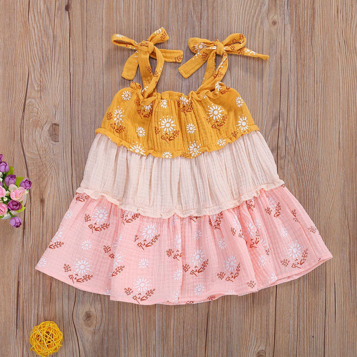 Girl's Dresses Baby Infant Toddler Kid Girls Flower Dress Summer Bohemian Ruffles Dresses For Girls Travel Holiday Costumes
