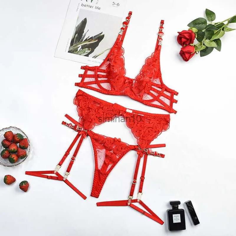 Luxury Jewel Shoulder Strap Garter Set Ellolace Fancy Lingerie With  Transparent Lace And Intimate Red Lace Underwear For Sexy And Erotic Look  L230518 From Simihan10, $5.47