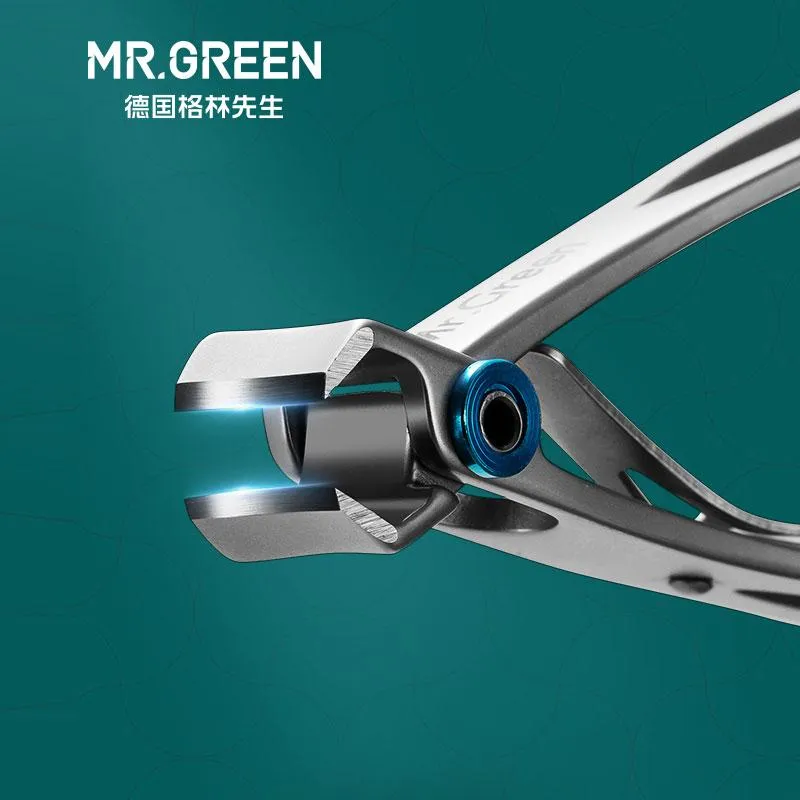 Bägare Mr.Green Nail Clippers Trimmer rostfritt stål Nagelverktyg Manikyr Tjock Nails Cutter Sessors med glas nagelfil