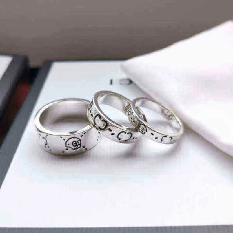 20% di sconto 2023 Nuova collana di braccialetti di gioielli firmati Accessori elfo scansione originale teschio personalità tendenza coppia coppia anello 9mm