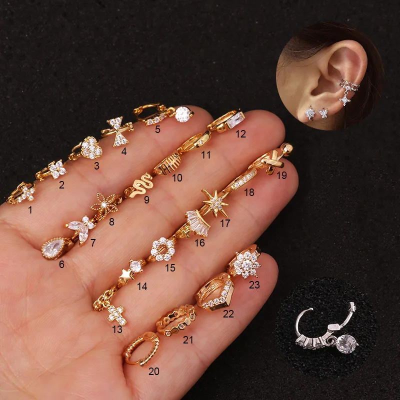 1 Stück 5 mm kleine Mini-Ohrringe für kleine Mädchen, Geschenke, einzelne Schleife, Kreuzanhänger, Herz-Piercing-Ohrstecker für Frauen