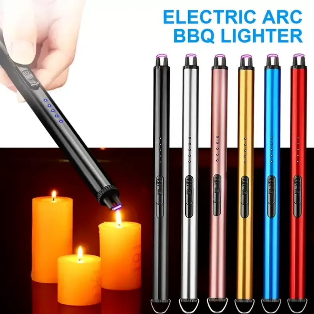 Cozinha mais clara do vento sem vento arco elétrico arco churrasco capa ignição plasma ignição para velas ao ar livre fogão a gás USB mais leve com botão seguro G0531