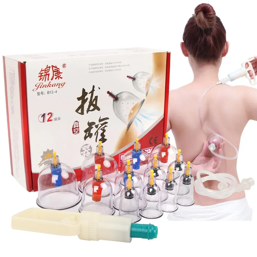 Massager 12 Cans Massage Suction Cups For The Body Massager Ventous Anti Cellulute Pull Out Vacuum Apparatus Massage Cupping Therapy Set