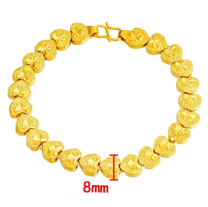 Charming Lady 18k Gold Plated Jewelry Bridal Wedding Dress Accessories Costume LOVE heart Bracelet Jewelry 5pcs/lot