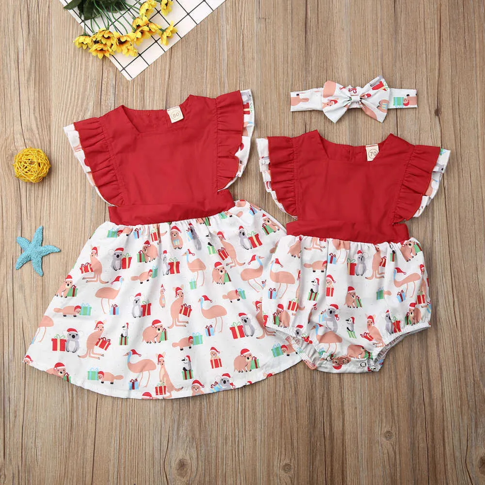 Mädchen Kleider 2020 Neue Heiße Mode Weihnachten Kleidung Neugeborene Kinder Baby Mädchen Ärmellose Strampler Kleid Weihnachten Outfits ropa de bebe nia AA230531