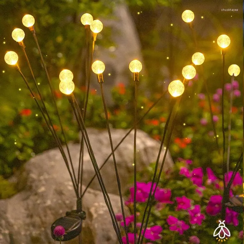 Luce solare a LED per esterni Decorazione da giardino Luci paesaggistiche Fuochi d'artificio Lucciola Lampade da prato Casa di campagna Terrazza Lampada da balcone