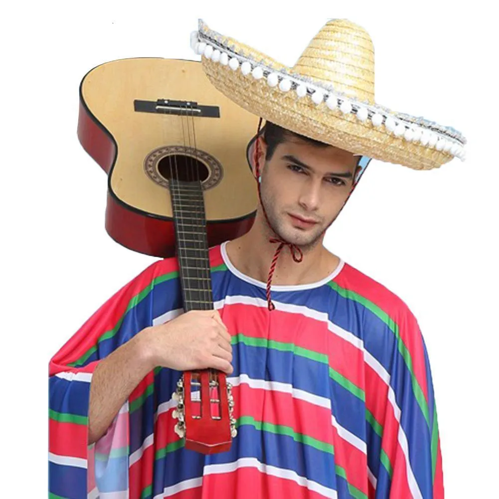 Damen Sombrero Grün-pink – Mexikanischer Strohhut Für Fancy Dress & Partys