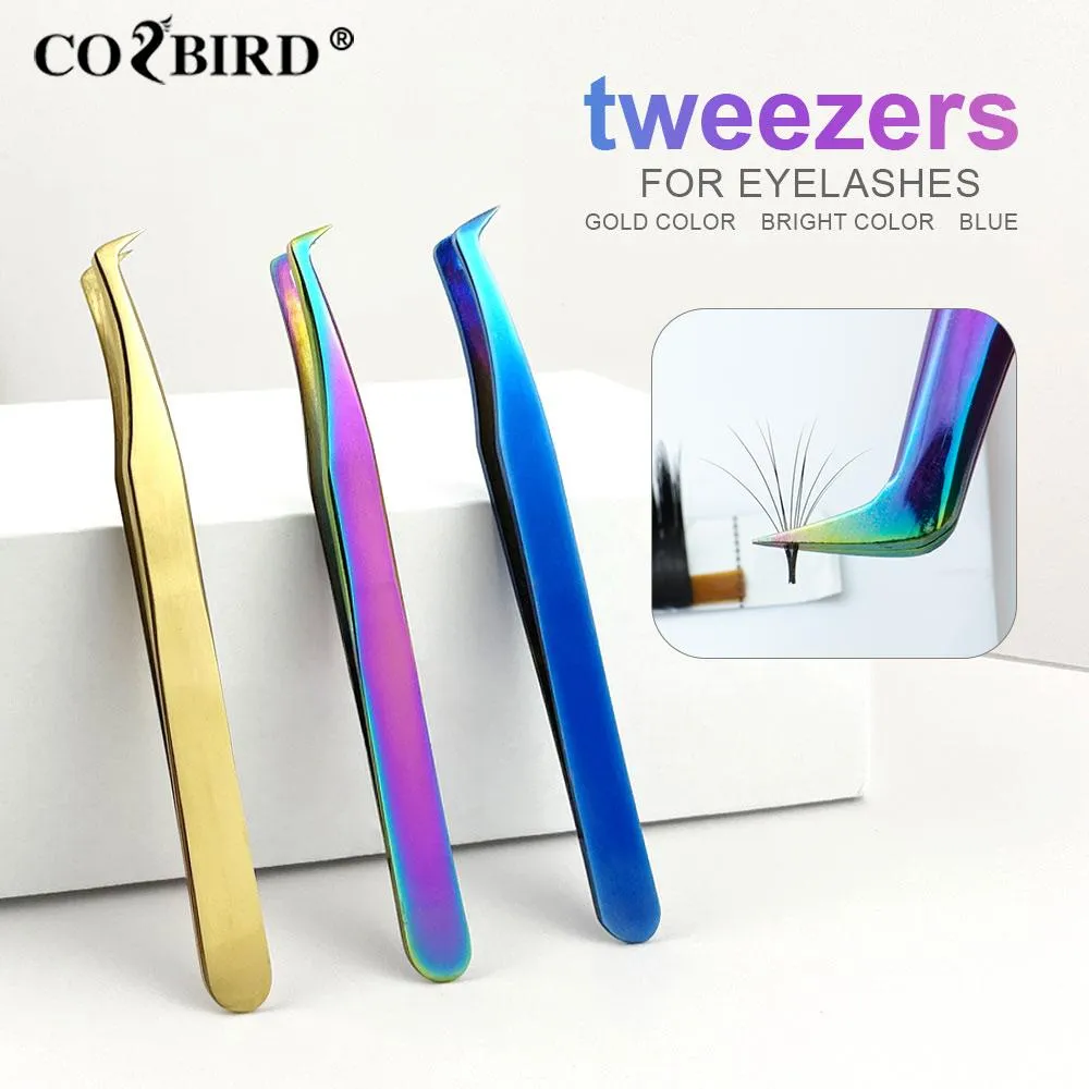 まつげ拡張用のツールCozbird Tweezersプロフェッショナルボリュームラッシュ電源正確なライトカラー簡単なファンまつげツール