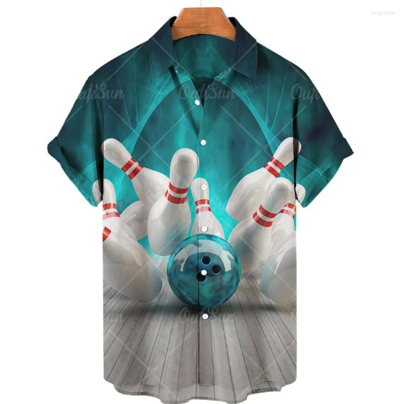 Men's Casual Shirts Bowling Hawaiian Plus Size Men's Short Sleeve Beach Vacation