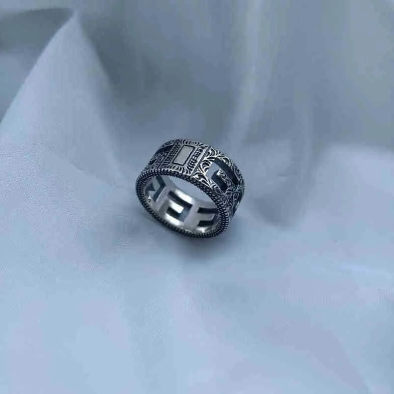 gioielli firmati bracciale collana modello scolpito scava fuori ampia versione stretta anello coppia personalizzato quadrato di alta qualità