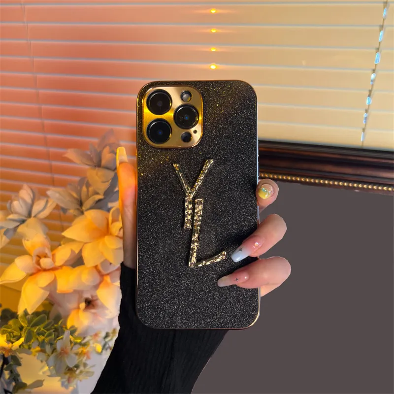 GLITTER Letter Phone Case Designer IPhone 14 Pro Max Case para 14pro Plus 13 12 11 Fall Prevention Fashion Phones Shell