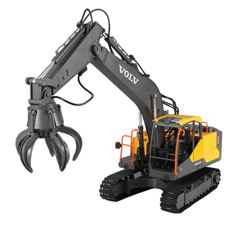 RC Excavator 1:16 Alloy Excavator 17ch Big RC Trucks Simulation Excavator Electric Remote Control Vehicle Toy for Kids Gift