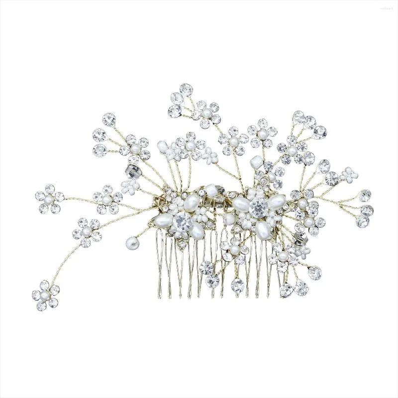 Hair Clips Rhinestone Flower Insert Combs Wedding Party Date Side Comb Styling Gift For Women & Girls TEN