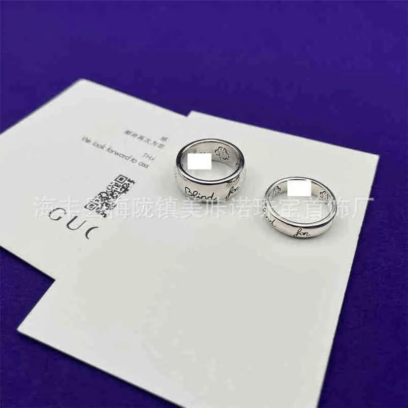 % 20 indirim 2023 yeni tasarımcı mücevher bilezik yüzüğü korkusuz sterling ring çiçek kuş kişiliği INS Erkekler için kullanılan kadın sevenler hediye düğün zil mücevherleri
