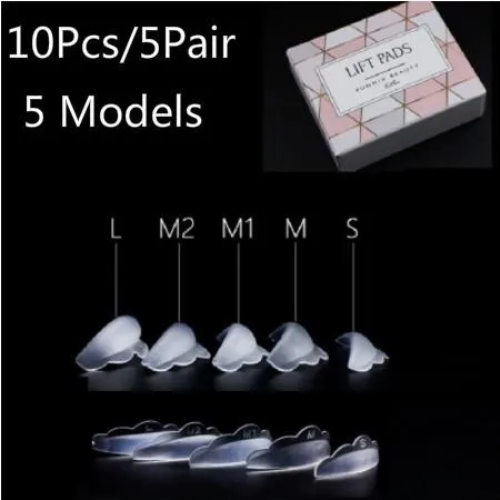 Verktyg 10pc/5Pair DIY Silikon Eyelash Perm Pad Rods Shield Lifting Recycling 3D Eyelash Growth Treatment Återanvändbara lyftverktyg