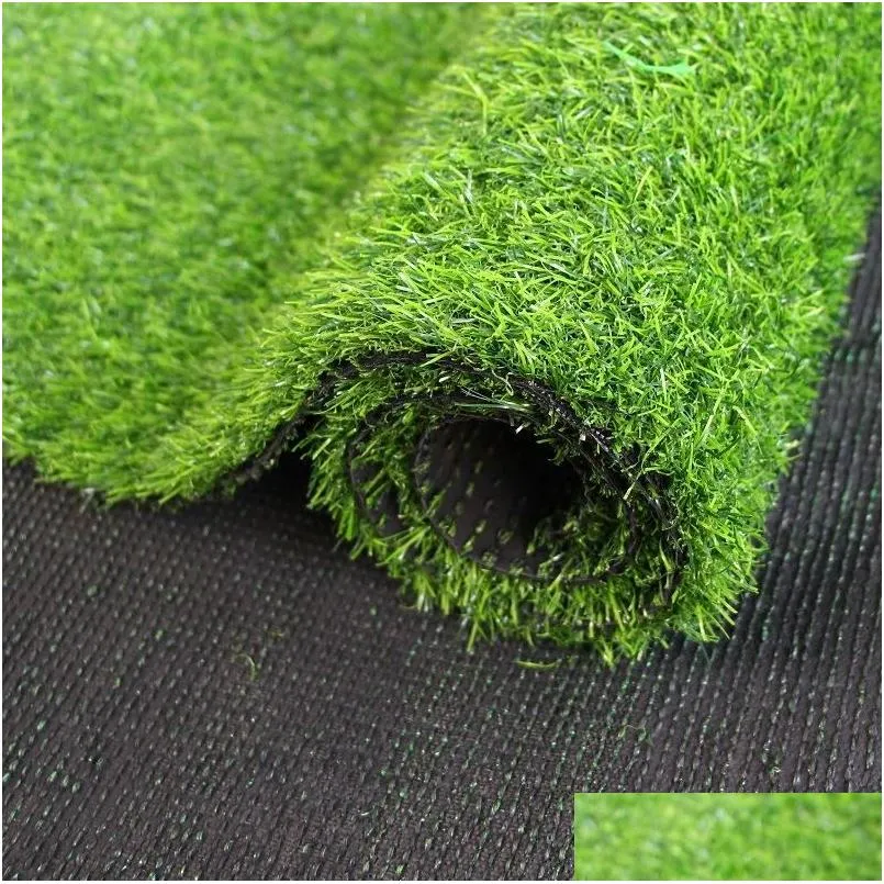 Garden Decorations Grass Mat Green Artificial Lawns Small Turf Carpets Fake Sod Home Moss For Shop Floor Wedding Decoration 100Cmx10 Dhpka