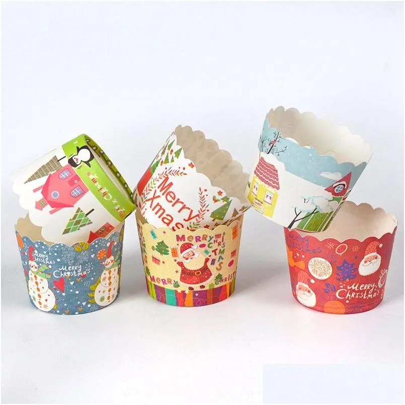 Cupcake 50Pcs Cartoon Paper Cups Greaseproof Cute Wrapper Party Baking Cup Liners Vt1634 Drop Delivery Home Garden Kitchen D Dhsn7