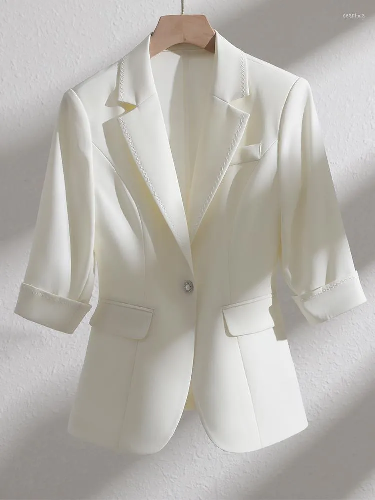 Womens Suits Summer Spring Female Blazer Women White Yellow Pink