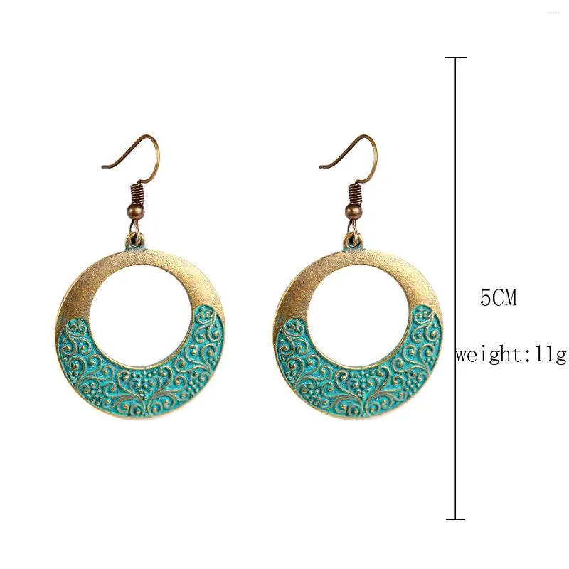 Hoop Earrings Bohemian Ethnic Set With Retro American Turquoise Vintage Big Hoops For Women Ear Ring