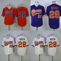 College WearsClemson baseball Jersey 28 Seth Beer Home Away White Purple Orange Stitched