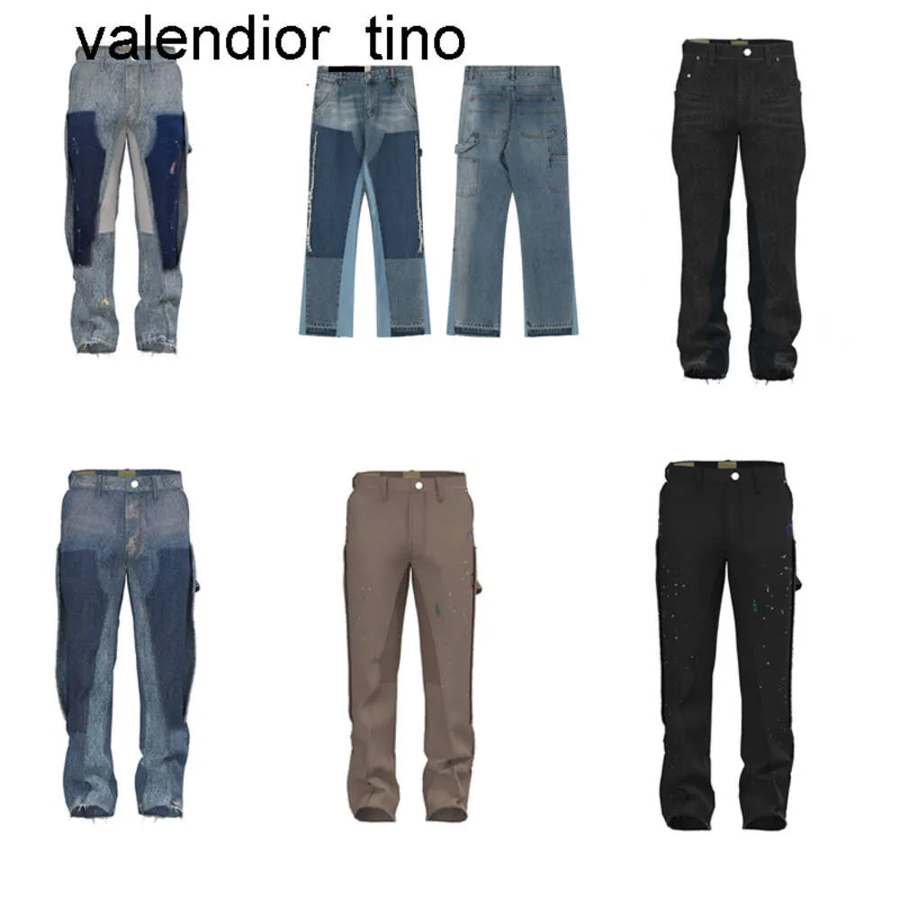 Neue Designer-Lila-Jeans für Herren in Spritzer-Tinte, Designer-Spleißjeans, zerrissene Denim-Hosen, luxuriöse Männer-Frauen-Hosen, schwarze Jeans, Galleries Depts-Hosen