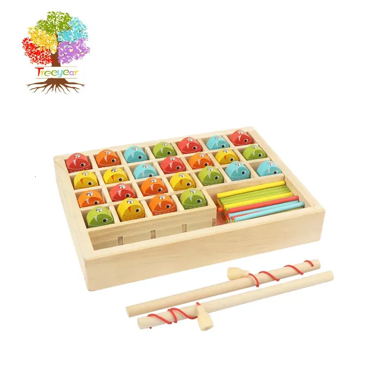 Wooden Montessori Math Fishing Game: Number Counting & Color Sorting ...