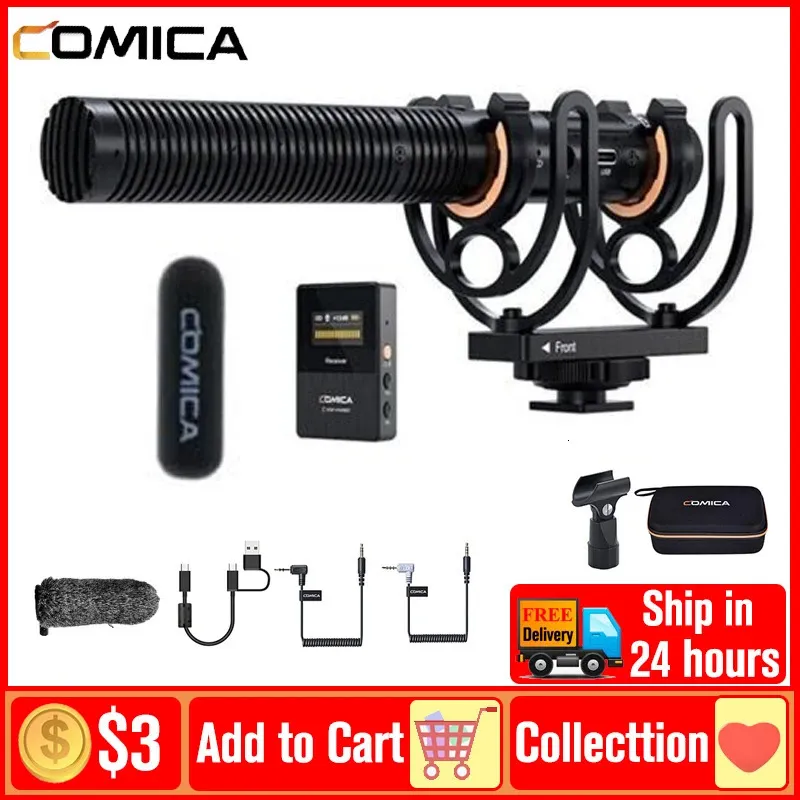 Micrófonos Comica CVM VM30 VM30 2 4G Micrófono inalámbrico S gun para cámara DSLR Smartphone PC Transmisión en vivo Podcast Grabación 231130