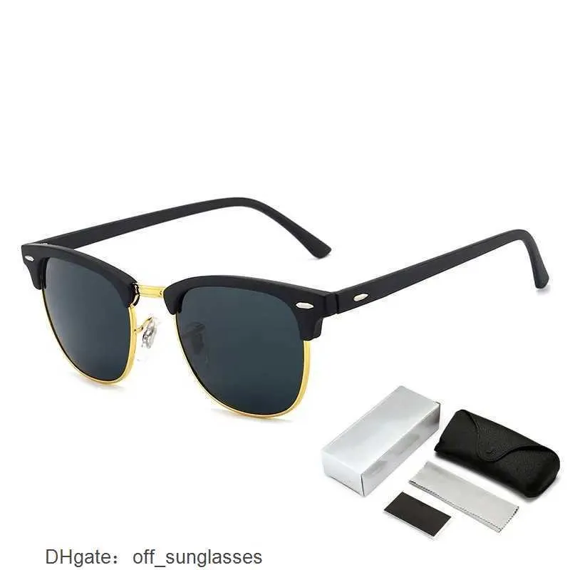 Clubmasters Vintage Semi Rimless Rays Brand Designer Sunglasses Women Men Ban Classic Retro Oculos De Sol Gafas UV400 3016G X1SZ