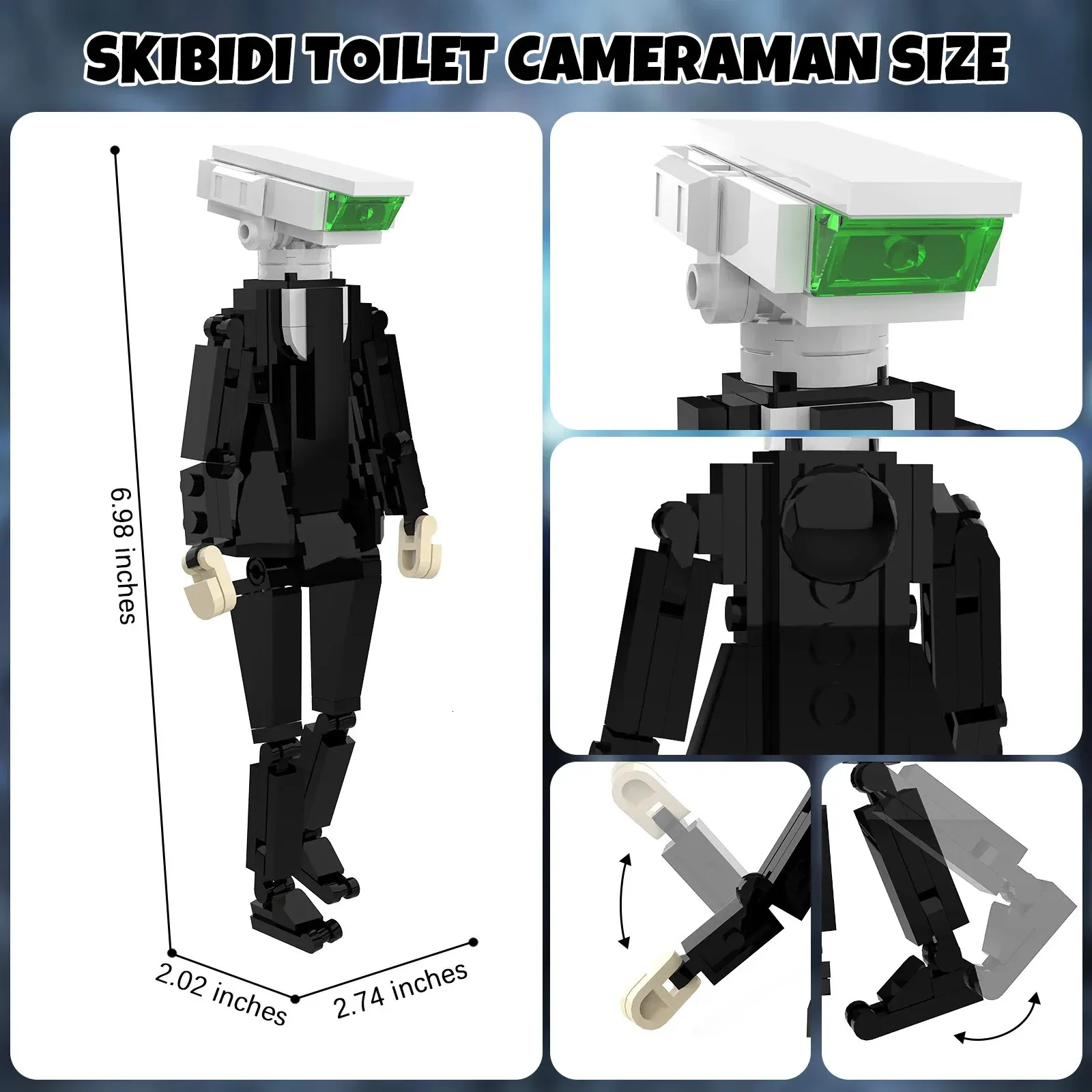 Skibidi Toilet Woffer Man Camera Man The Audio Man Speakerman Titan Model  Bricks My World Building Block For Gift