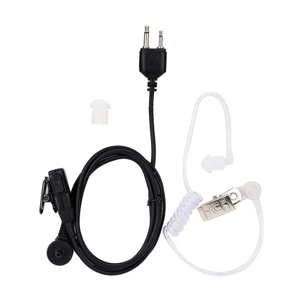 Pin Headset 2 Way Radio in-Ear Earpiece hörlurar Earphone Ersättare för ICOM