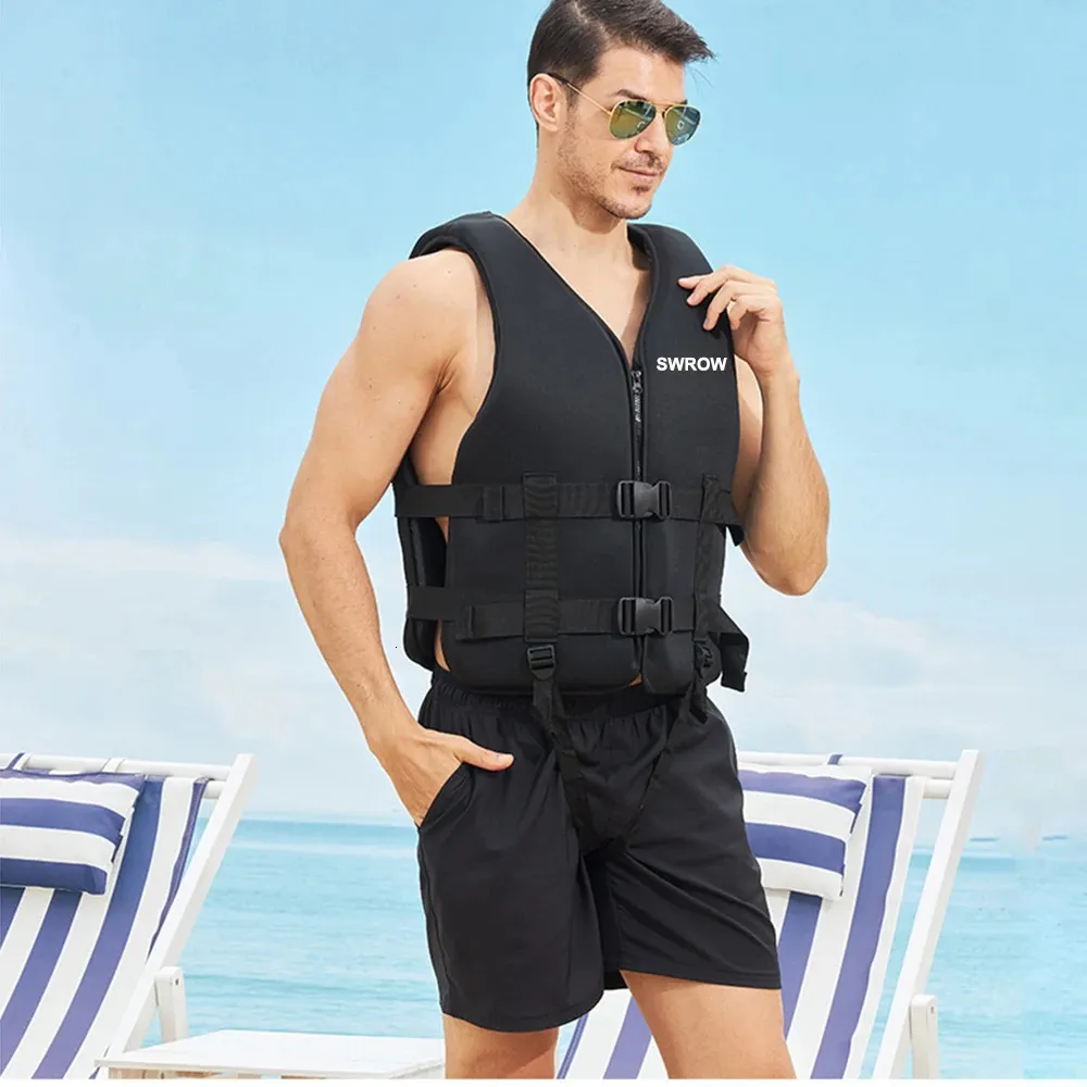 Life Vest Buoy Professional Life Jacket Buoyancy Neoprene Life Vest Surf Raft Kayak Fishing Jet Ski Water Sport Swimming Rescue Life Jacket 231201