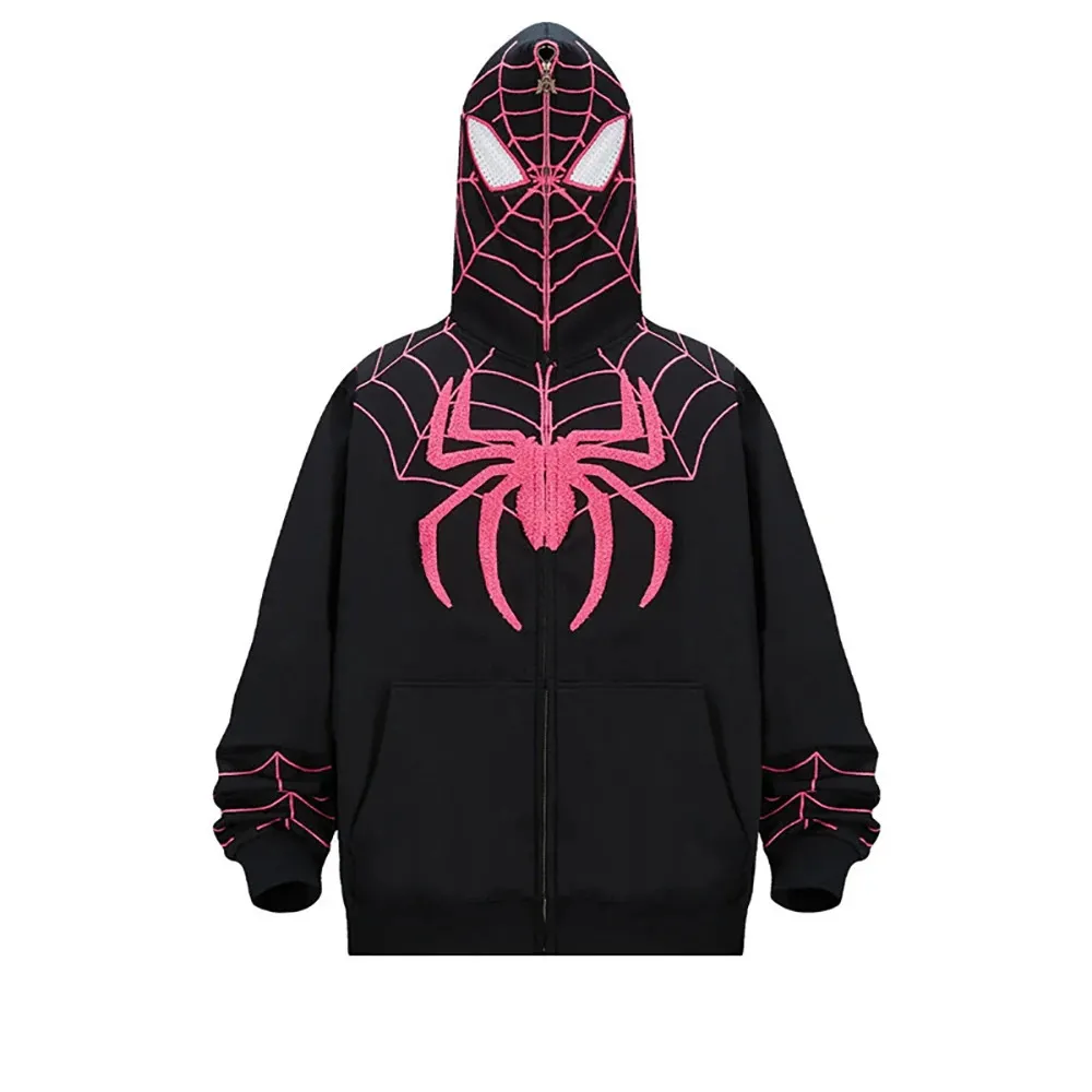 Hoodies Sweatshirts 3D Printed Spider Halloween Hooded dragkedja Hoodie Men's Autumn and Winter Casual Jacket Fashionabla Street Sportswear