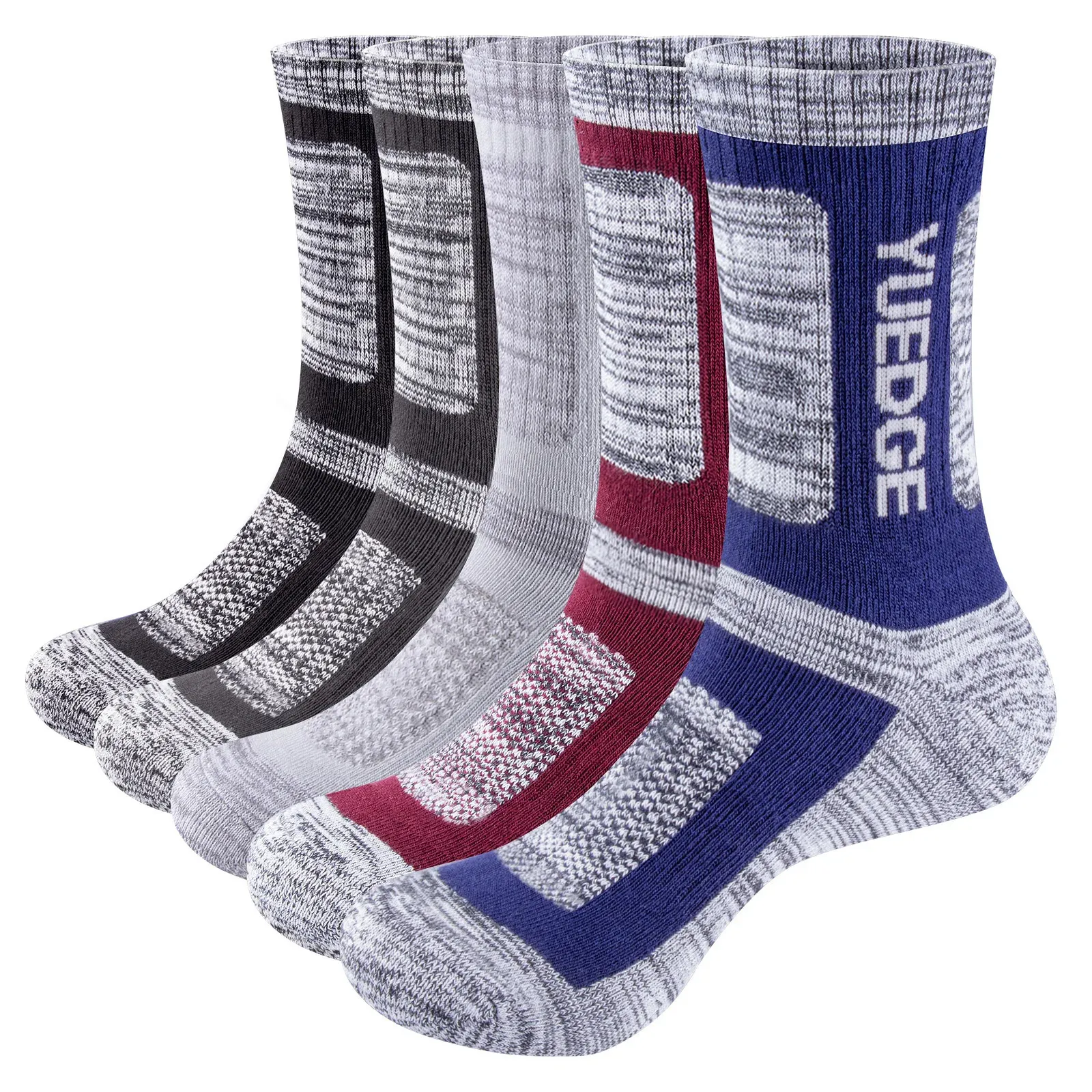 Sports Socks Yuedge Men Socks Breattable Cotton Cyned Crew Work Boot Sports Handing Athletic Socks Winter Thermal Socks 5 Par 37- EU 231201