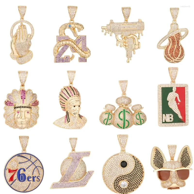 Charmes Le pendentif tendance hip-hop original est fait d'un matériau en cuivre de haute qualité et d'une collection de colliers neutres qui ne se décolorent pas