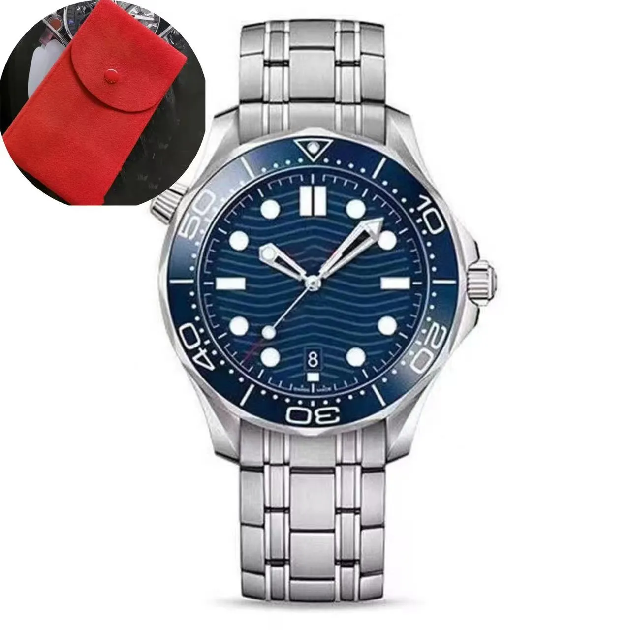 Relógio de designer de qualidade AAA relógio masculino de alta qualidade Sea 007 Master James Leather Bond orologio uomo Mecânico automático Jason007 relógio com logotipo