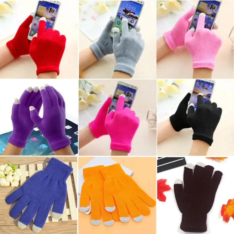 High quality Men Women Touch Screen Gloves Winter Warm Mittens Female Winter Full Finger Stretch Comfortable Breathable Warm Glove DH776 T03