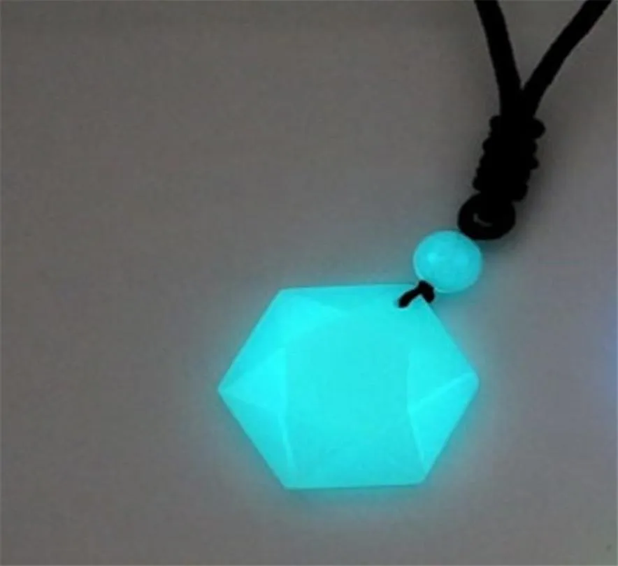 Pendant Necklaces Charms Glowing In The Dark Natural Stone Hexagram Necklace Star Of Lucky Luminous Women Men Couple Jewelry4111533