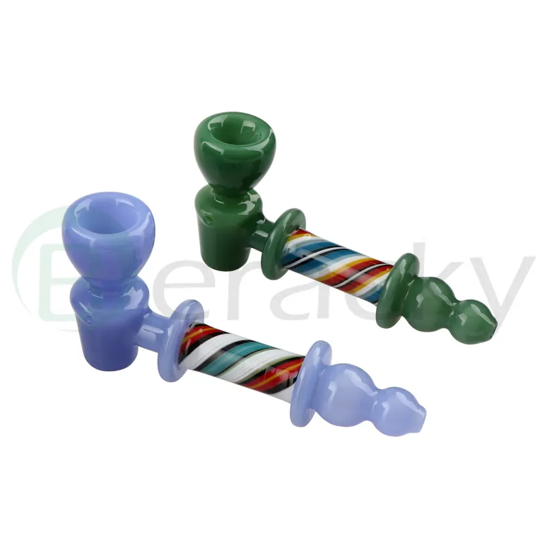 DHL !!! BERACKY 5.5 tums US Color Glass Hammer Pipe med Jade-liknande designhandrör Sked Rörrökning Tillbehör Huvudglas Färgglada tillbehör