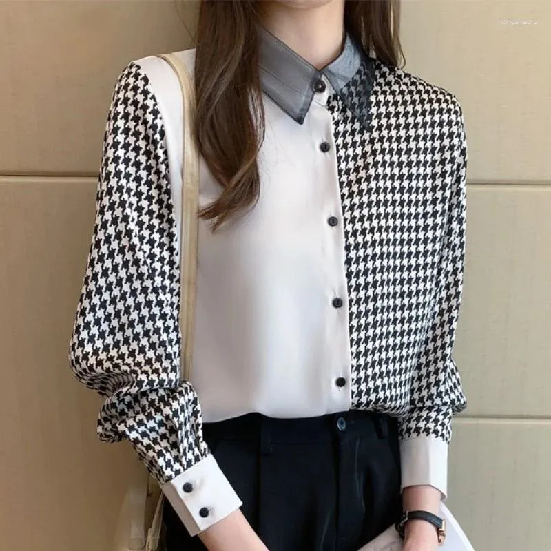 Vrouwen Blouses Groothandel 2023 Lente Zomer Herfst Mode Casual Chiffon Vrouwen Shirt Vrouw Vrouwelijke Ol Button Up Vy1326