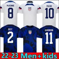 2022 PULISIC USAS tee soccer jersey word cup kits united states MGDT 22 23 football youth AARONSON 2023 REYNA McKENNIE MORRIS DEST YEDLIN
