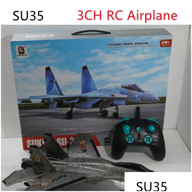 Avion RC BM03-3CH-Avion Su35 2.4g 2ch-3ch 6 Axes Gyro Epp À Aile Fixe,  Jouet D'extérieur, Télécommande Électr