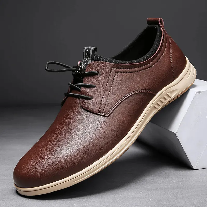 Chaussures habillées Chaussures d'automne pour hommes Casual Printemps Cuir Derby Chaussure Homme Classiques Marron Noir Belles Chaussures confortables imperméables pour hommes 231130