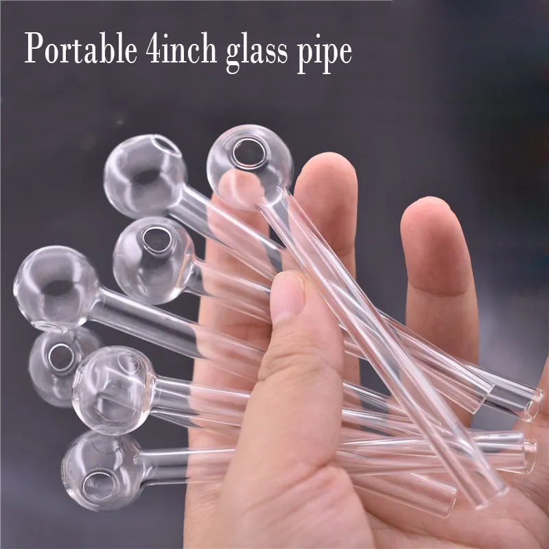 Haute qualité artisanat Bubber verre brûleur à mazout tuyau cuillère à main tuyau en verre Pyrex mini tuyaux de fumée 4 pouces pour Dab Rig Bong meilleur utile pour les outils de fumeur prix le moins cher