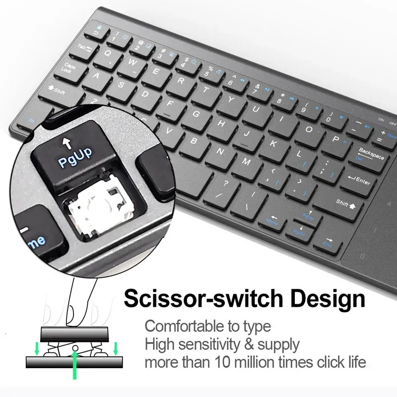 H9 Mini Wireless Keyboard With 2.4G Touchpad Compact Gaming