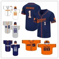 Cheap Custom NCAA College Syracuse Orange Baseball Jerseys Any Name Number Stitched Shirts Size S-4XL White Orange Puple Navy Grey